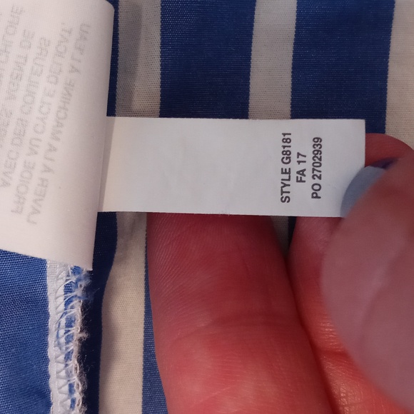 💙J. Crew💙 - Blue/White Stripe L/S Button Down w/Ruffle Detail - Picture 7 of 10